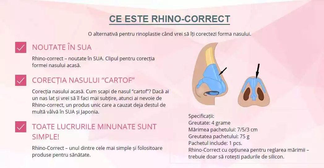 Rhino-Correct la o farmacie din Piatra Neamt: recenzie, preț și instrucțiuni de utilizare
